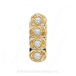 GS048 PL - 14 Karat Gold Pearl Slide 
